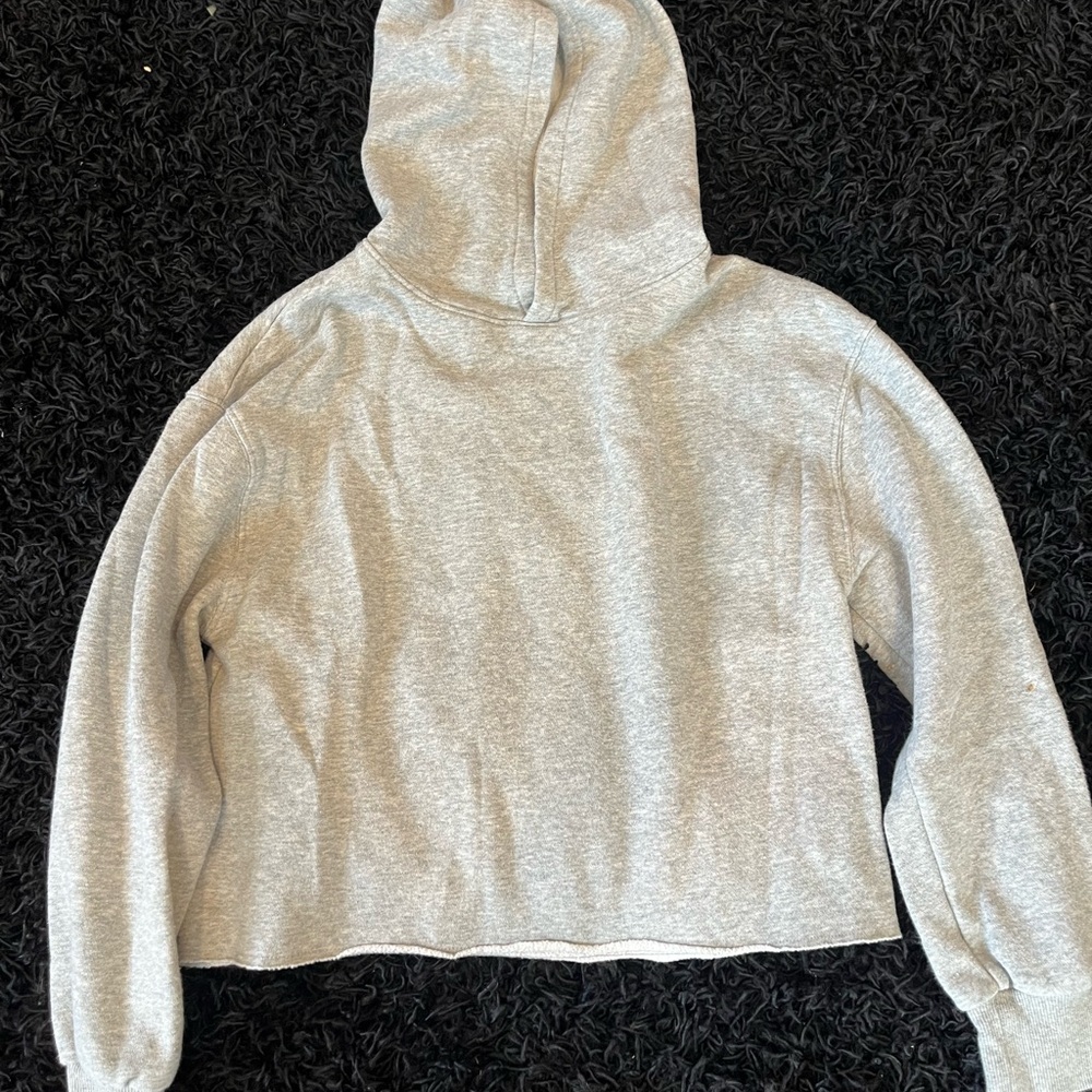 Gray Women's Cropped Hoodie Sweater